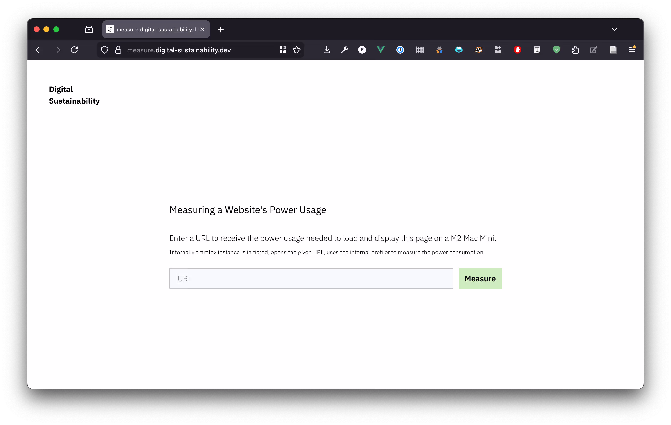 https://measure.digital-sustainability.dev web interface